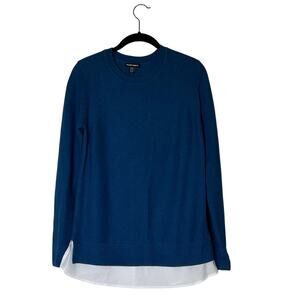 Hilary Radly Crew Neck long Sleeve Sweater With‎ White Layered Hem
Royal Blue M